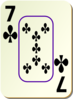 Bordered Seven Of Clubs Clip Art